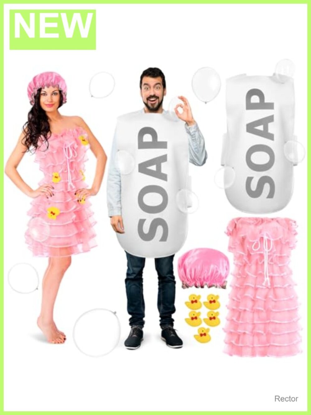 23 Pc Soap Loofah Couple Costume Set Adult Halloween Cosplay Role Play